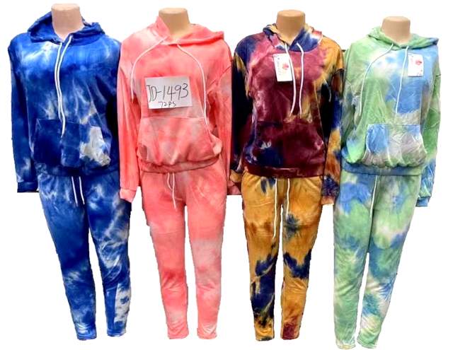 Wholesale Tie Dye workout/Jogger Hoody and PANTS sets