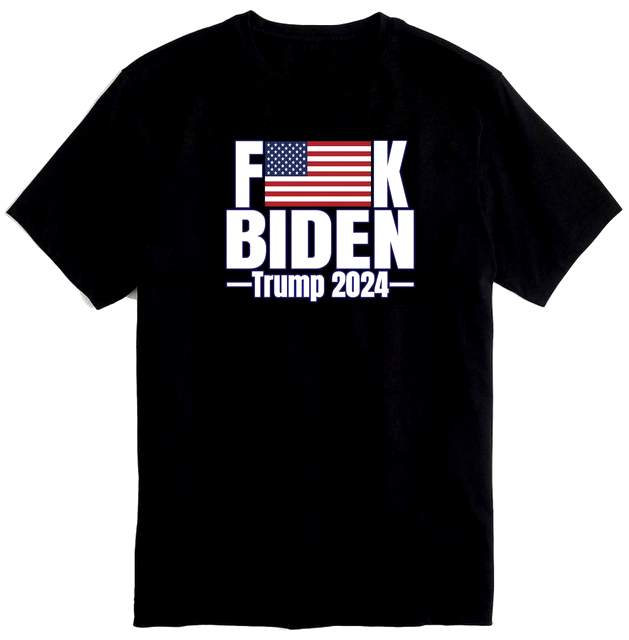F***K BIDEN Trump 2024 Black color T-SHIRT PLUS size