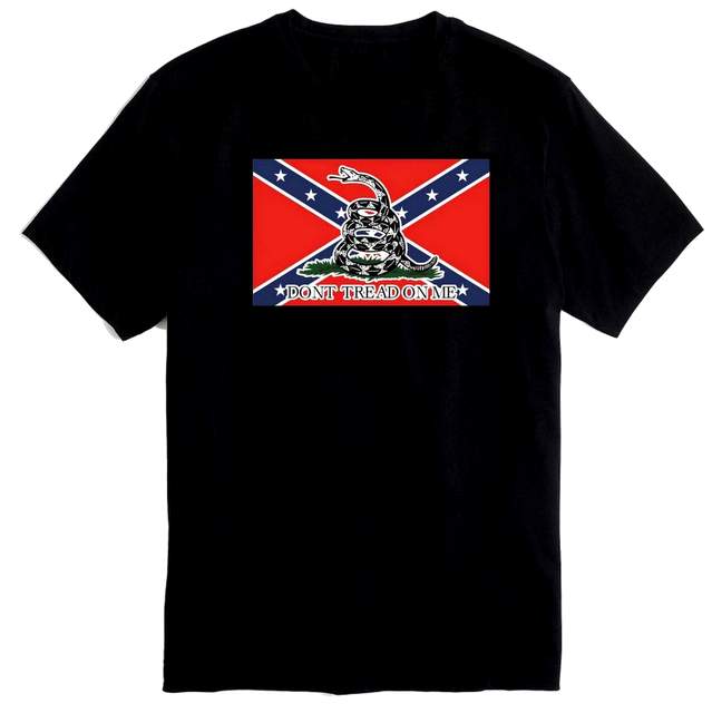 Wholesale Don't Tread On Me Rebel FLAG Black Color T-shirt