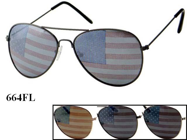 Wholesale USA FLAG Assorted Aviator Sunglasses
