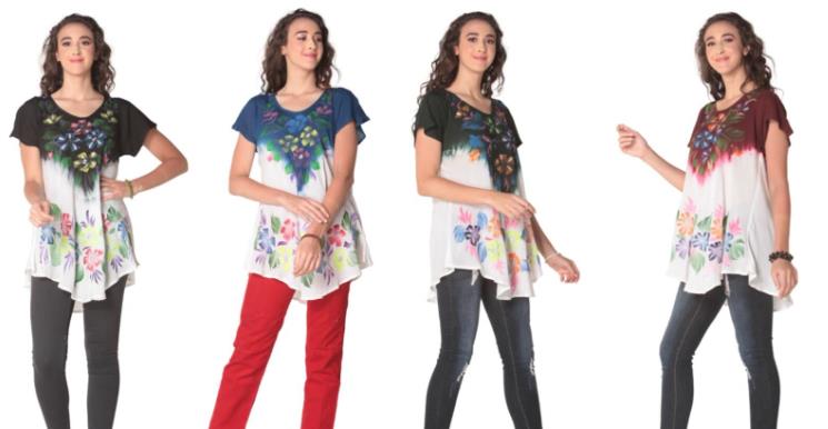 Wholesale Tie Dye Rayon Floral TOPs