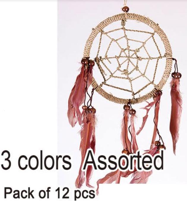 Wholesale 3.5inch diameter assorted DREAM CATCHERs with beads