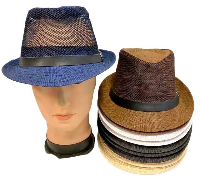 Wholesale Mesh Solid Color Fedora HAT