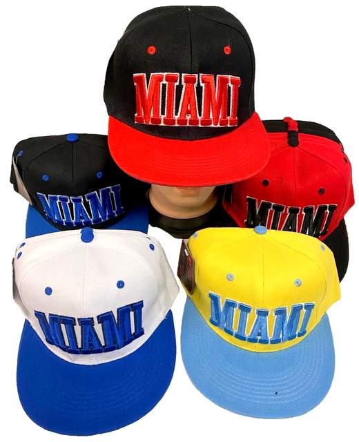 Wholesale Miami Snap Back Flat Bill Hats CAPS Assorted