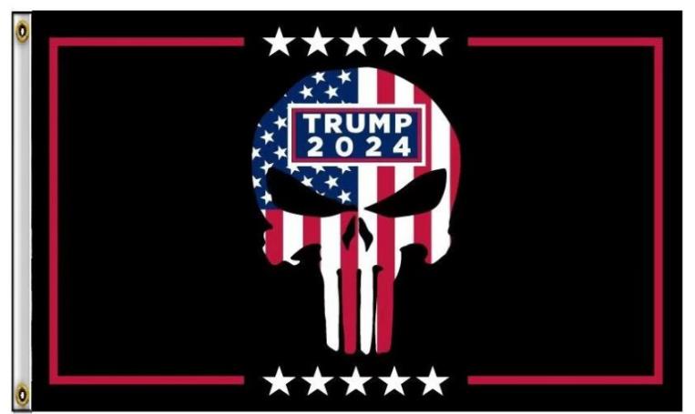 3'X5' FLAG Trump 2024 with Skull
