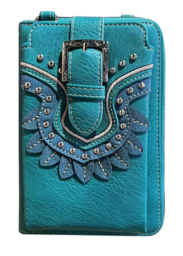 American Bling Phone WALLET /Crossbody Turquoise