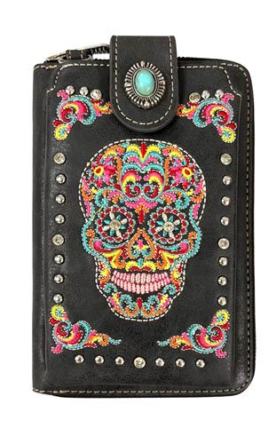 Montana West Sugar Skull Collection Phone WALLET Purse /Crossbody
