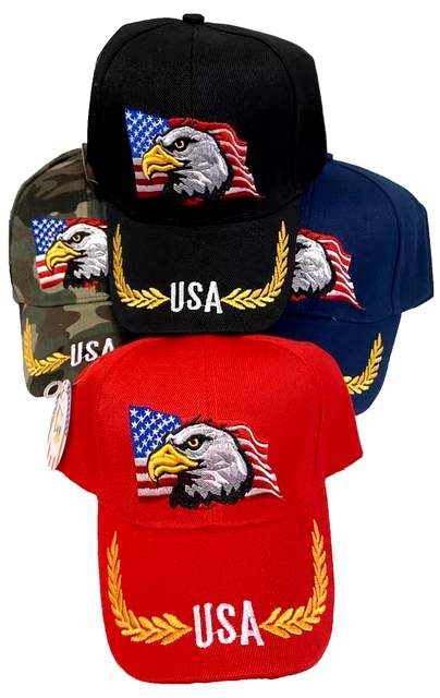 Wholesale Eagle with USA FLAG Baseball Cap/Hat