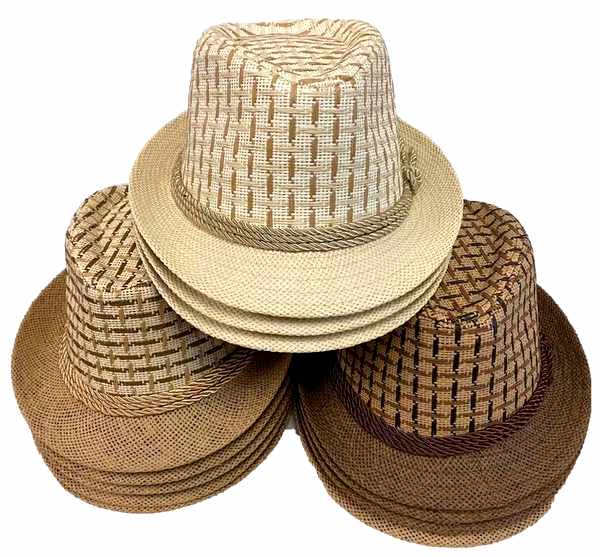 Wholesale Stripe Pattern Fedora HAT