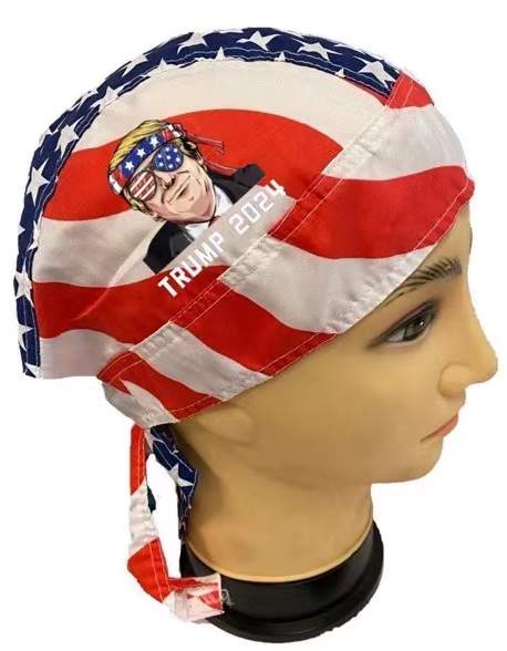 Trump 2024 SKULL Cap USA Flag Style