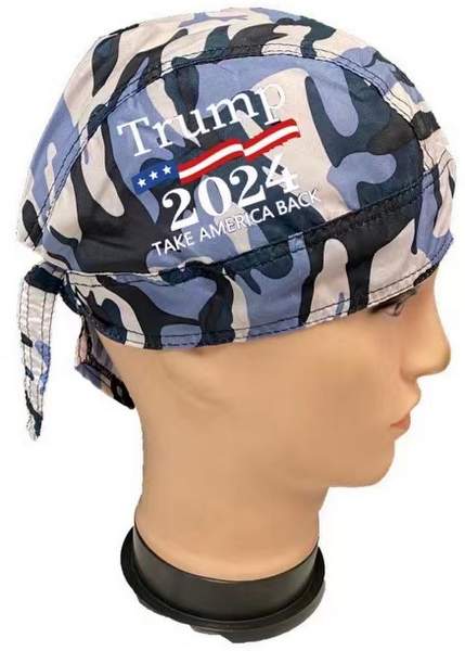 Trump 2024 Take America Back Blue Camo SKULL Cap