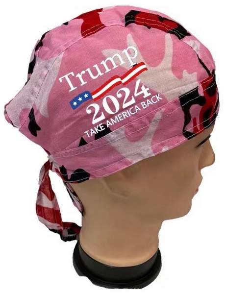 Trump 2024 Take America Back Pink Camo SKULL Cap