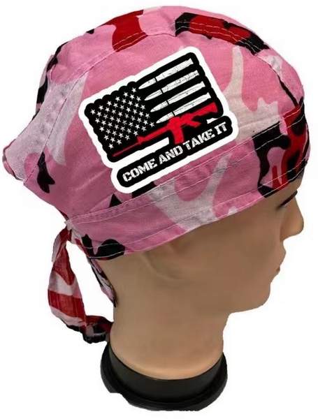 Wholesale Pink Camo Skull Cap Come and Take It