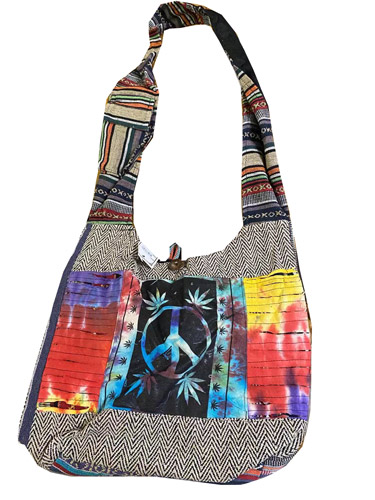 TIE dye peace sign razor cut marijuana leaf graphic hobo