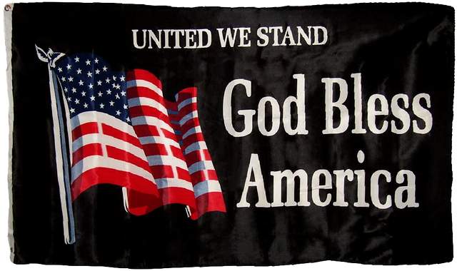 Wholesale Black Background God Bless America FLAG