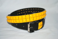 2-Row Metal Pyramid Studded kids LEATHER BELT Unisex boys girls