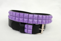 2-Row Metal Pyramid Studded kids LEATHER BELT Unisex boy girl