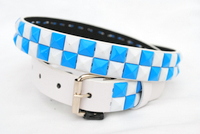 2-Row Metal Pyramid Studded kids LEATHER Belt Unisex boy girl