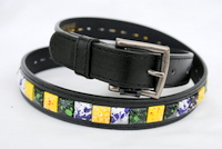 2-Row Metal Pyramid Studded kids LEATHER BELT Unisex boy girl