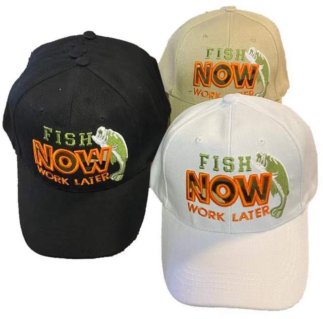 Wholesale Fish Now Work Later Baseball HATS
