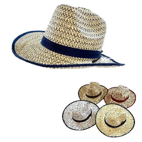 Woven Two-Tone with Solid HAT Band Cowboy HAT