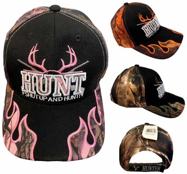 Wholesale Shut Up and Hunt Deer with Double Gun Baseball HATs