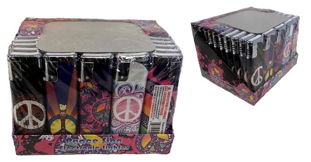 Wholesale Peace Sign Style Child Resistant Refillable LIGHTER