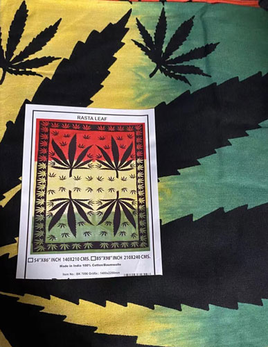 Rasta Color Marijuana Leaf TAPESTRY