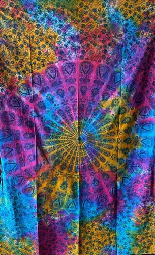 Multicolor TIE Dye Mirchi Kali Tapestry