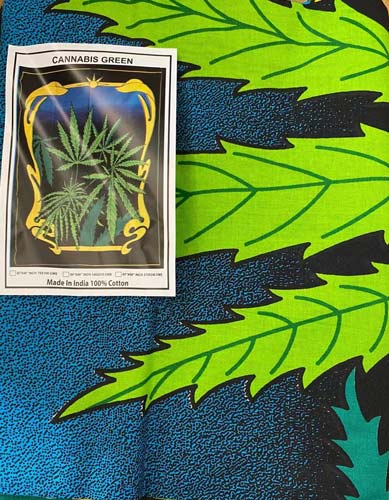 Green Cannabis Marijuana Leaf Graphic TAPESTRY