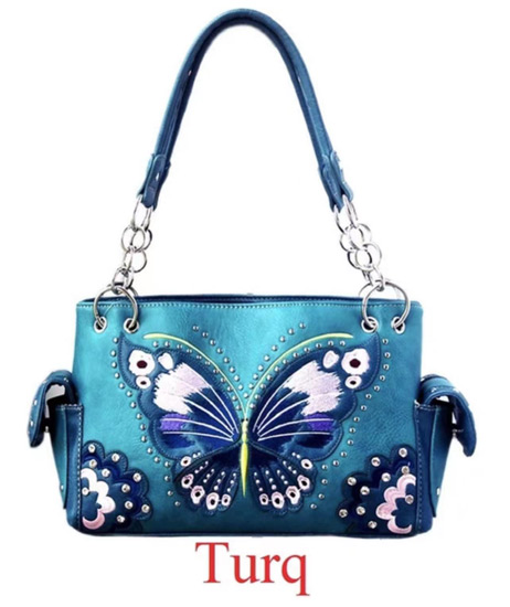 Wholesale butterfly Design Handbag Turquoise