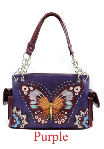 Wholesale butterfly Design HANDBAG Purple