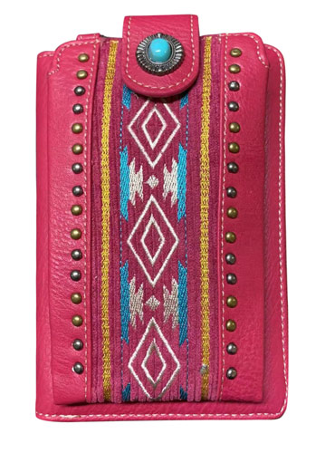 American Bling Aztec Collection Phone WALLET/Crossbody Hot Pink