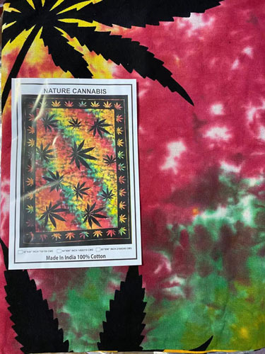 TIE DYE Marijuana Leaf Cannabis Tapestry