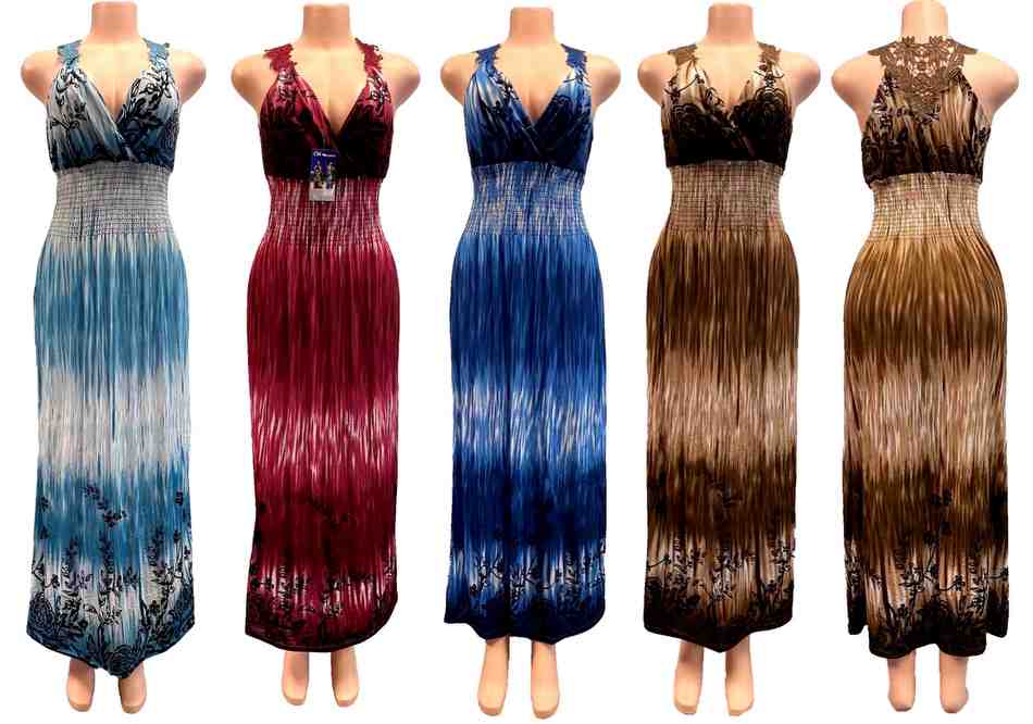 Wholesale Maxi DRESS with Lace Back Assorted
