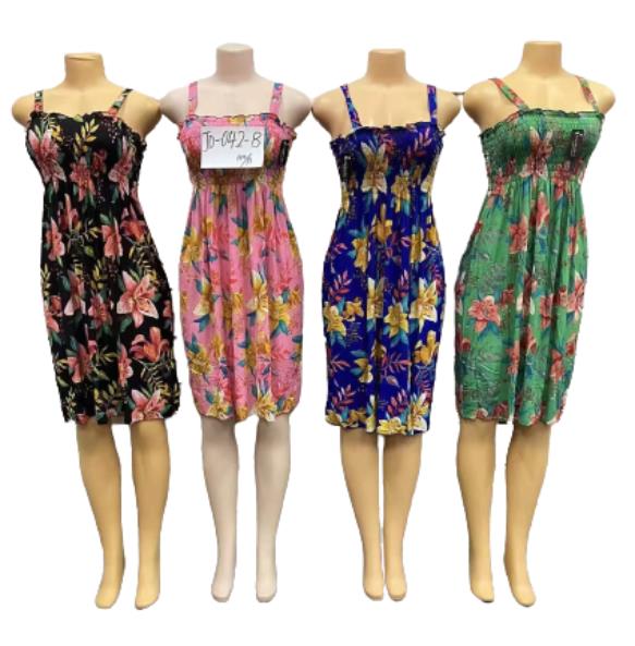 Wholesale Lily Flower Graphic Spaghetti STRAP Dresses