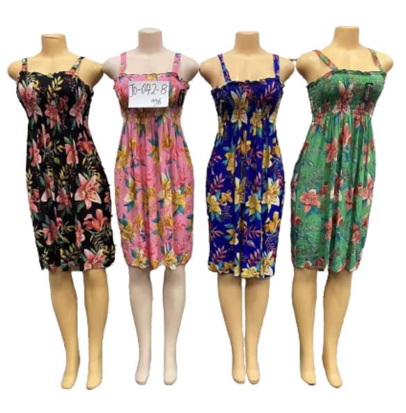 Wholesale Lily Flower Graphic Spaghetti Strap Dresses