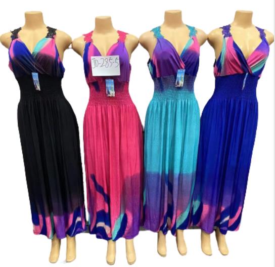 Wholesale Long Maxi Ombre Color Patch Lace Back Dresses