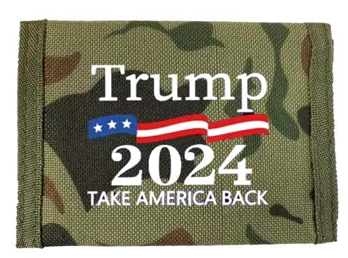 Trump 2024 Camo Canvas Tri-fold WALLET Take America Back