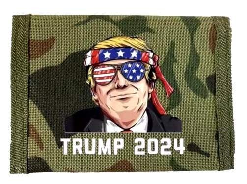 Trump 2024 Camo Canvas Tri-fold WALLET