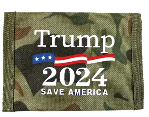 Trump 2024 Camo Canvas Tri-fold WALLET SAVE AMERICA