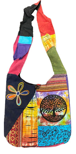 TIE DYE Tree Of Life Razor cut hobo bags