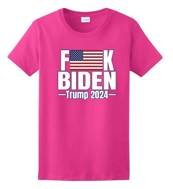 Wholesale F***K BIDEN Trump 2024 Pink color T-SHIRT XXL