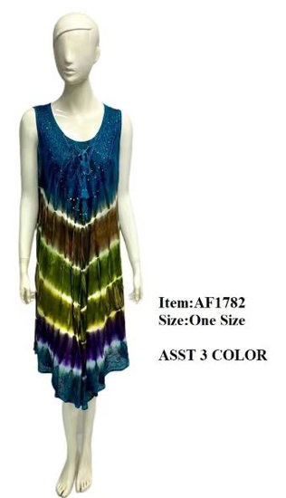 Wholesale Rayon Acid Wash Tie Dye DRESS