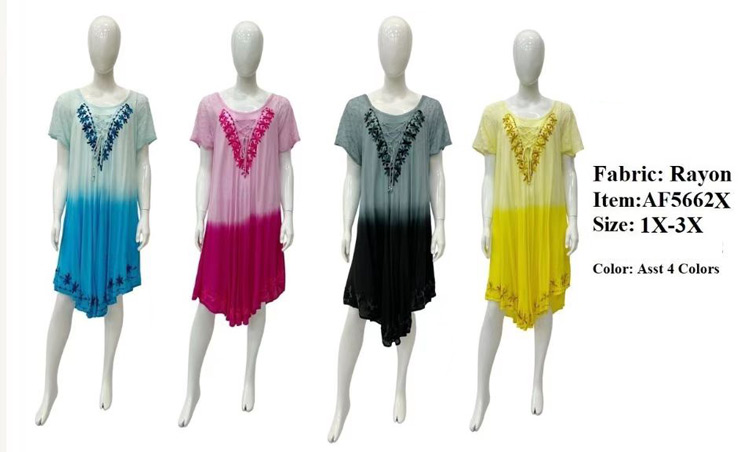Wholesale Rayon Crepe Raglan Sleeve UMBRELLA Dress