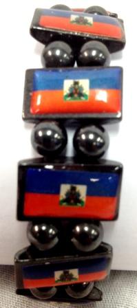 Wholesale Haiti Flag Bracelet Magnetic Hematite