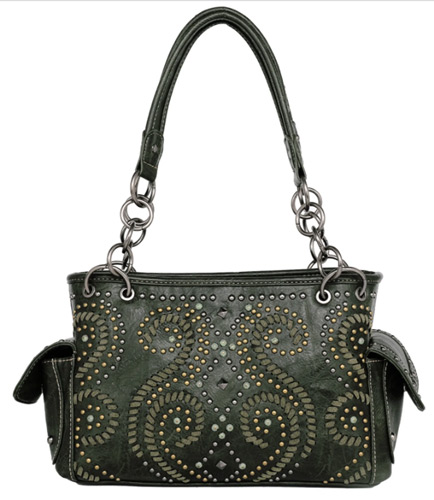 Montana West Whipstitch Collection Concealed Carry SATCHEL Green