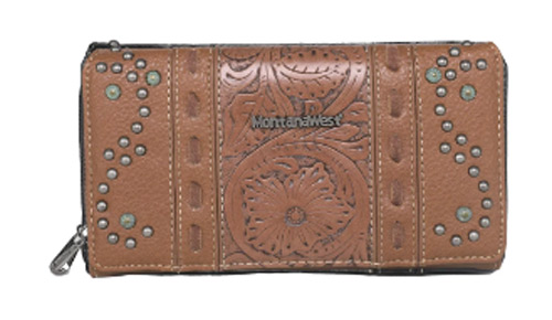Montana West Embossed Collection WALLET Brown