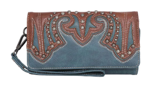 Montana West Embroidered Collection WALLET Turquoise