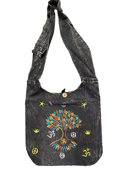 Embroidered Peace SIGN tree of life Hobo bags